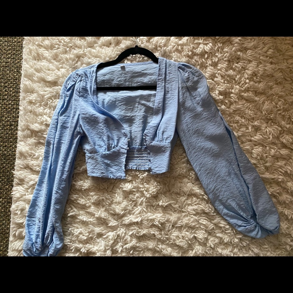 SHEIN Button up cropped going out top size S/M